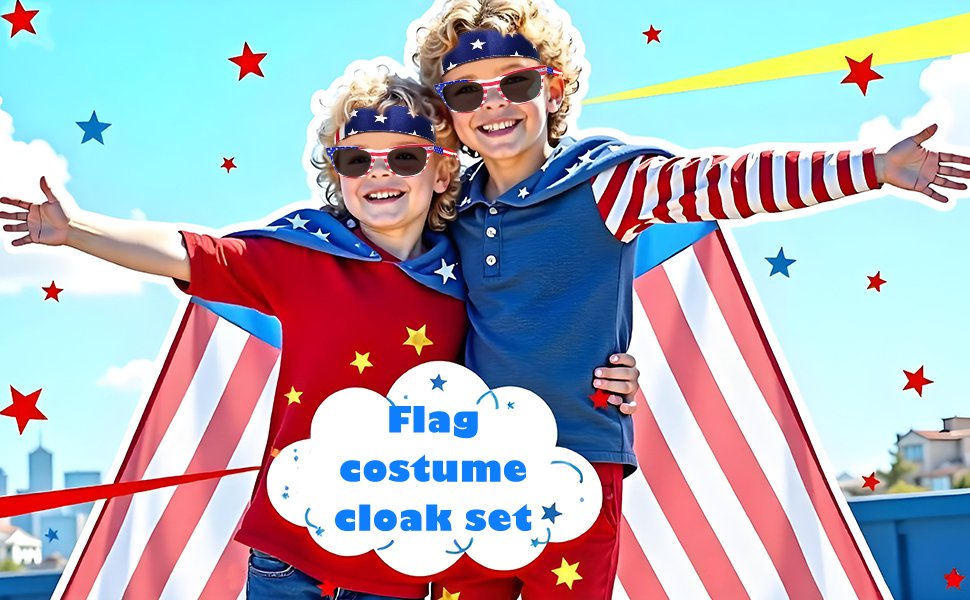 4th of July Boys American Flag Costume Cape for Kids