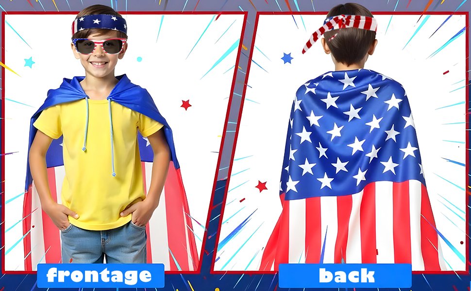 Kids 4th of July American Flag Costume Cape