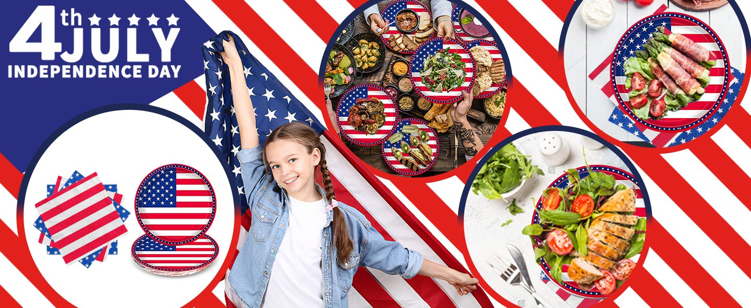 american flags party decorations