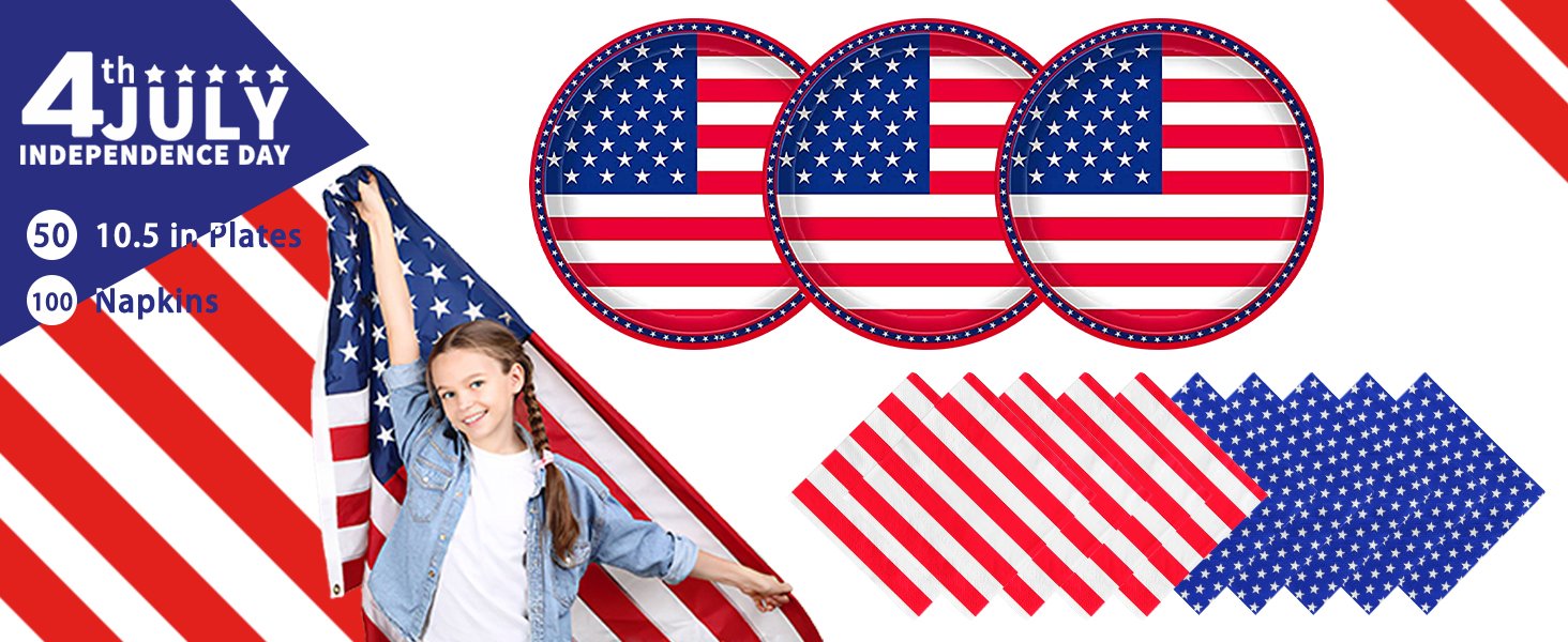 american flags party decorations