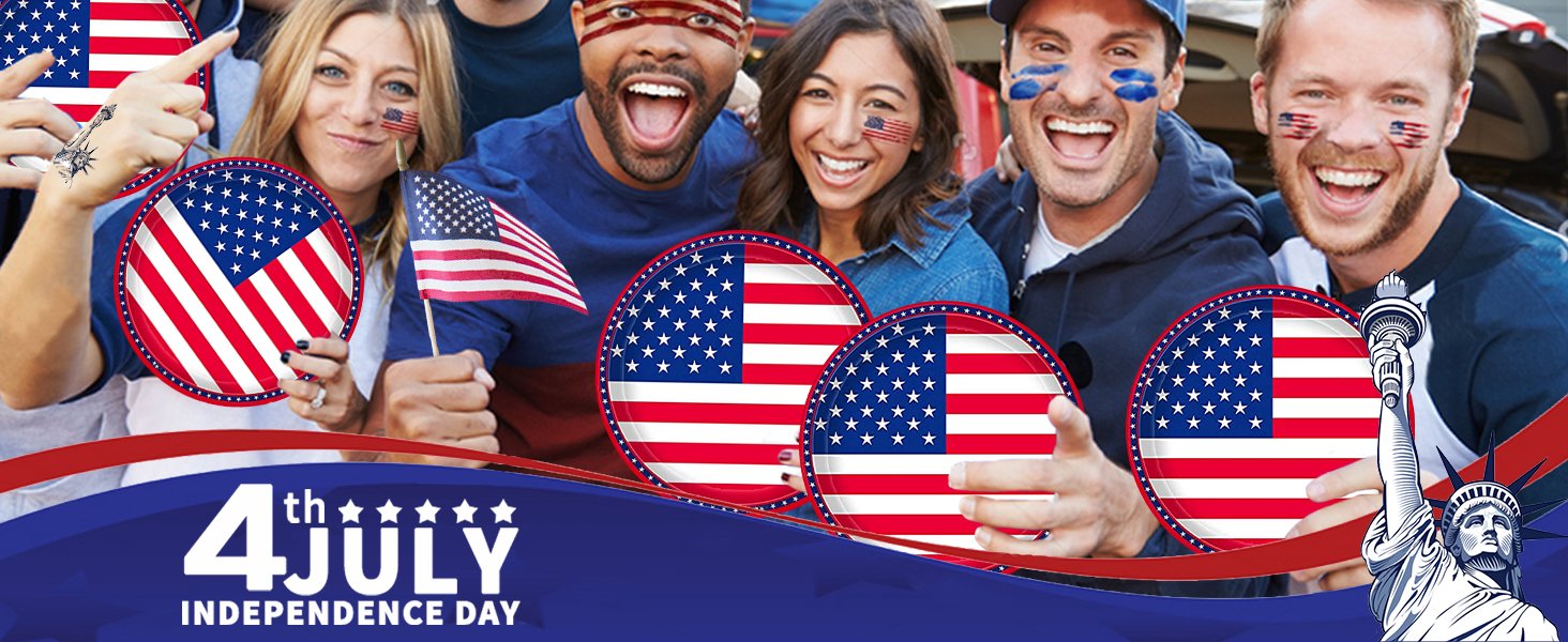 american flags party decorations