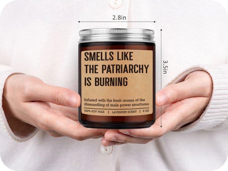 vday, feminist themed candle, inspirational gifts for feminist woman, strong women empowerment gifts