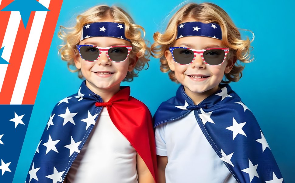 4th of July Boys American Flag Costume Cape for Kids