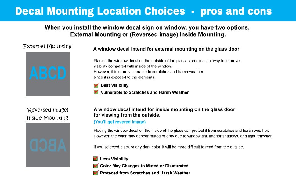 Decal mounting location choice