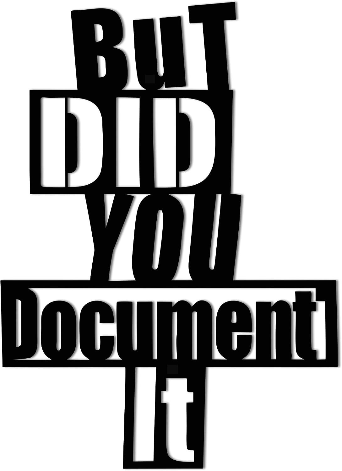 JEWLOVE But Did You Document It Metal Wall Decor, Black, 14.6"x10.6"