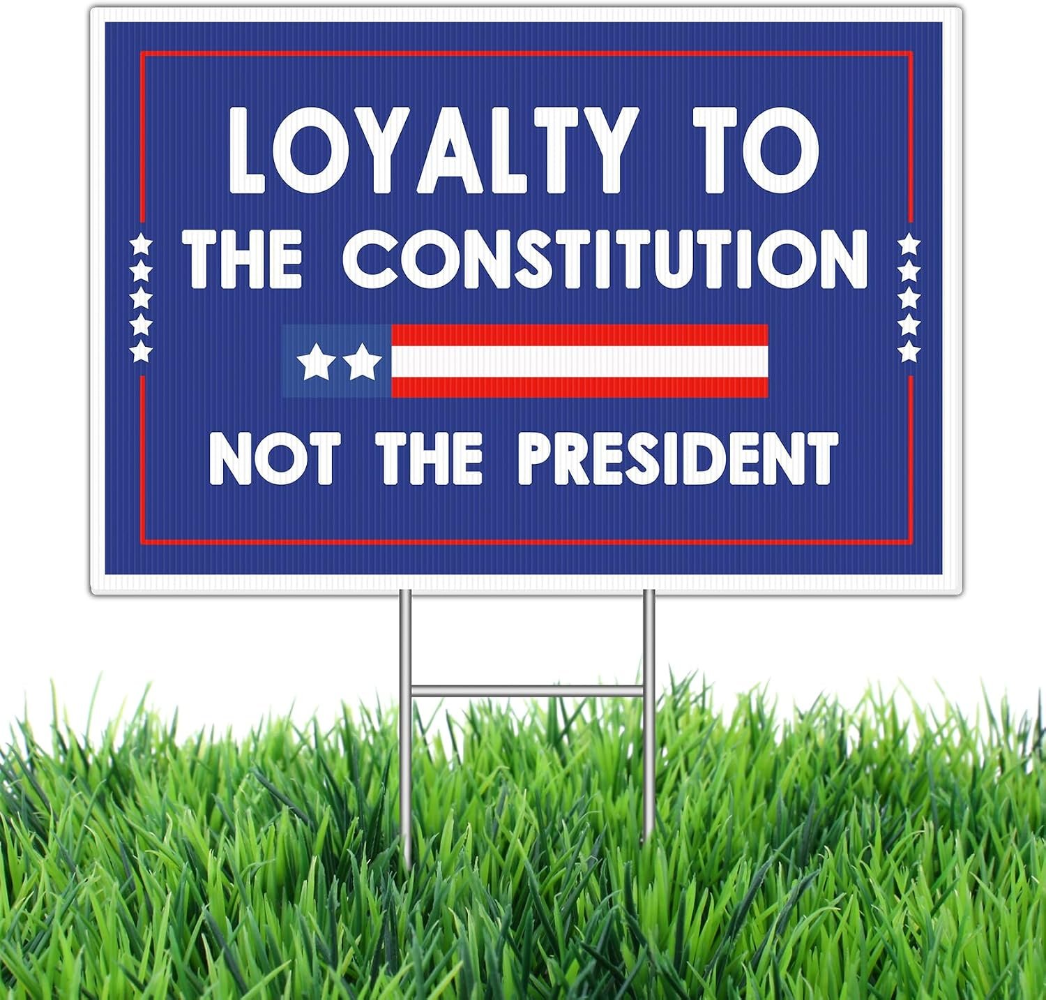 Loyalty to the Constitution Yard Sign – Anti Protest Sign 18"x12" Double Sided – Resist Fascism Lawn Sign with H Stake – Outdoor Political Sign for Democracy Supporters