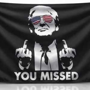 3×5 Feet American Polyester Flag “You Missed” with Four Brass Grommets – Republican Political Rebel Flags Outdoor or Man Cave Banner – Tapestry Donald Wall Decoration for Room – US Americans Banner 3×5 Feet American Polyester Flag “You Missed” with Four Brass Grommets – Republican Political Rebel Flags Outdoor or Man Cave Banner – Tapestry Donald Wall Decoration for Room – US Americans Banner