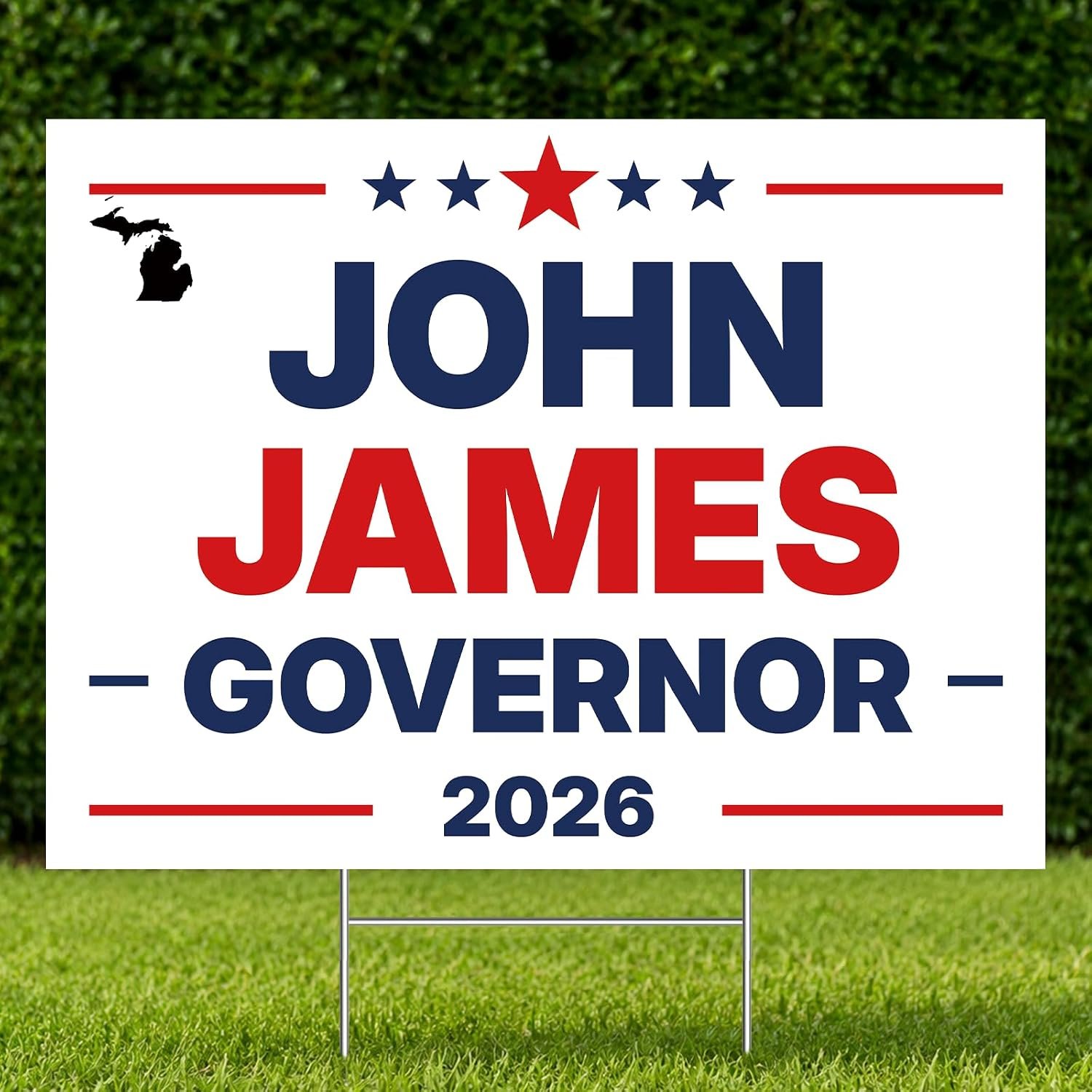 John James for Michigan Governor 2026 Yard Sign, 24" x 18"