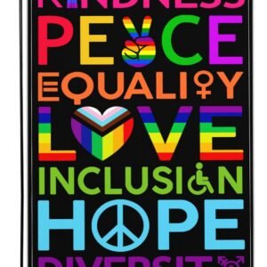NASIAN Pride Yard Garden Flags for Outside 12×18 inch Double Sided Kindness Peace Equality Love Inclusion Hope Diversity Garden Flag Gay Pride Rainbow LGBTQ Signs Outdoor Decorations