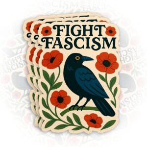 (3Pcs) Fight Fascism Stickers 2″ Floral Protest Pro Democracy Social Justice Waterproof Die-Cut Vinyl Sticker for Laptop Water Bottle Tumbler Kindle Decal Gift for Her Him 2 Inches