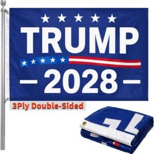 Trump 2028 Flag 3×5 FT, 3 Ply Double-Sided Heavy-Duty MAGA Banner with 2 Brass Grommets,Trump Poster Banner for Garden House Indoor Outdoor Yard Decor