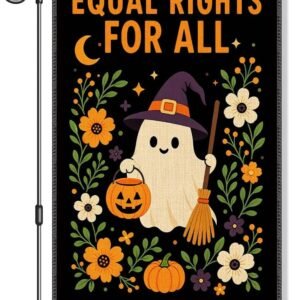 Equal Rights for All Double Sided Halloween Ghost Garden Flag 12×18”