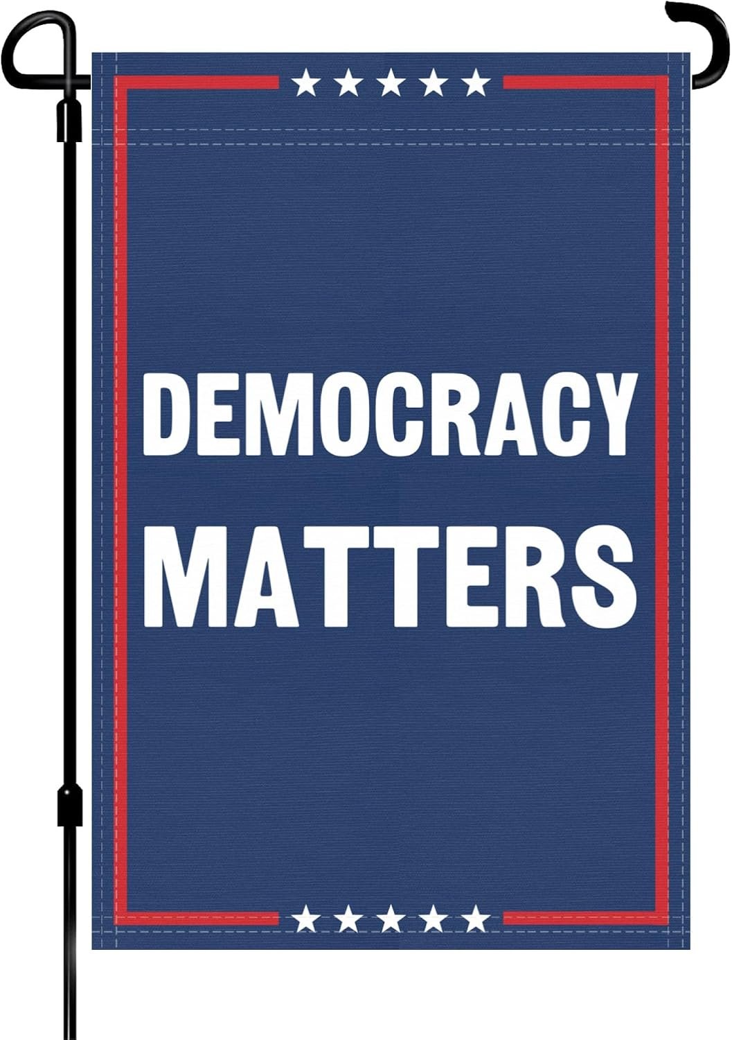 Democracy Matters Garden Flag - 12x18 Inch Double Sided Political Garden Flags, Vertical 100% Polyester, Weather-Resistant Outdoor Yard Lawn Decoration