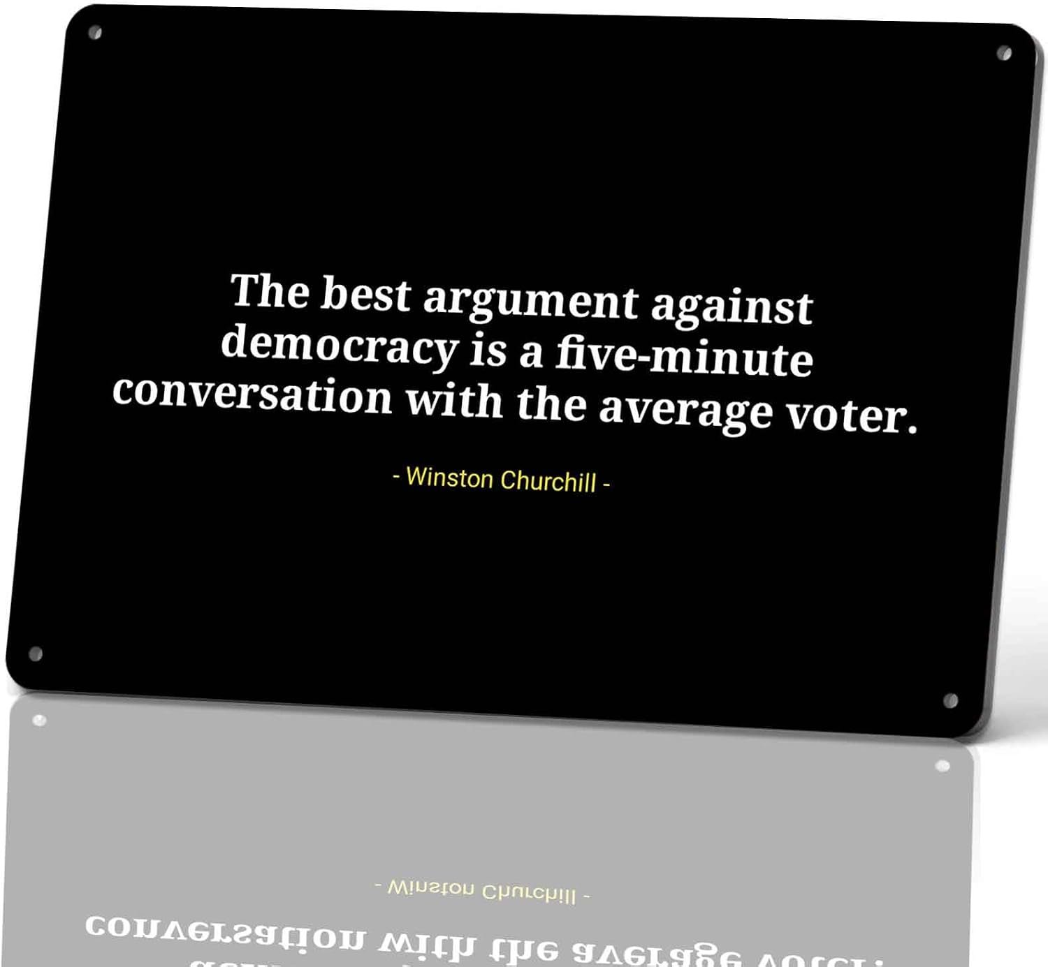 Anti Democracy Voter Quote Metal Sign 8 x 12 Inch