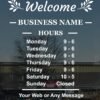 Business Hours Sign for Window Decal with Two Leaves (11Lines)