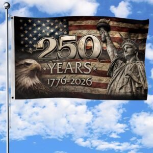 250 Anniversary Usa Flag 3×5 Ft, Front And Back Print, Patriotic Design 2